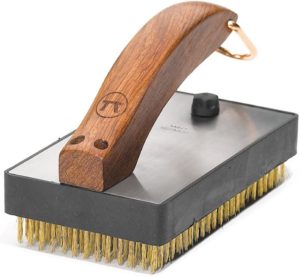 Outset Short Grill Brush With Rosewood Handle