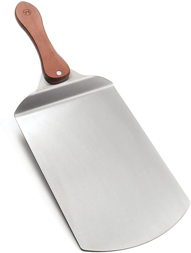 Outset Stainless Steel Pizza Peel With Collapsible Rosewood Handle