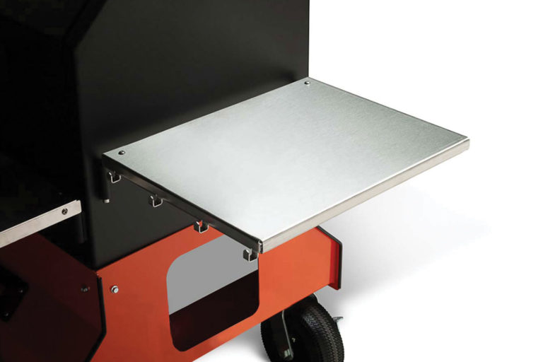 Stainless Steel Side Shelf on Yoder Smokers Competition Pellet Grill