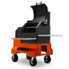 Yoder Smokers YS480S Competition Pellet Grill With Stainless Steel Shelves - Orange Cart